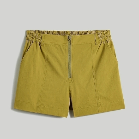Madewell Zip-Front Tapered Shorts in Citrus Lime size XL NWT NL318 - Picture 5 of 12